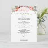 Winter Bruiloft Menu Kaart vergulde Waterverf Bloe (Staand voorkant)