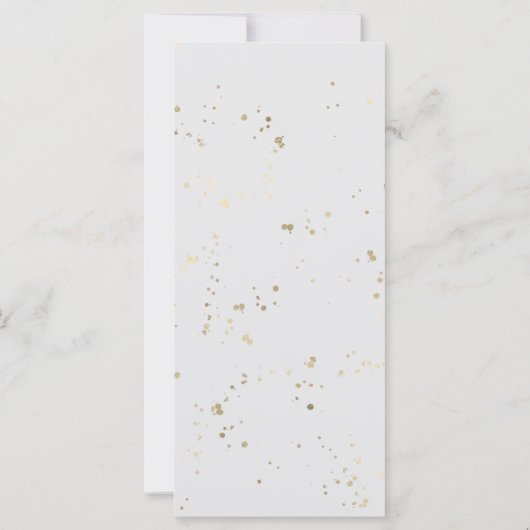 Winter Bruiloft Menu Kaart vergulde Waterverf Bloe (Achterkant)