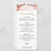 Winter Bruiloft Menu Kaart vergulde Waterverf Bloe (Voorkant)