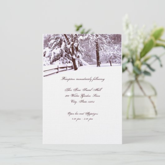 Winter bruiloft mooi kaart (Staand voorkant)