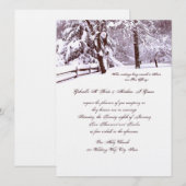 Winter bruiloft mooi kaart (Voorkant / Achterkant)