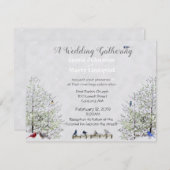 Winter bruiloft-Natuur Thema: Kaart (Voorkant / Achterkant)