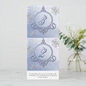Winter Bruiloft Ornament Ontvangst Tafel Nummers Kaart (Staand voorkant)
