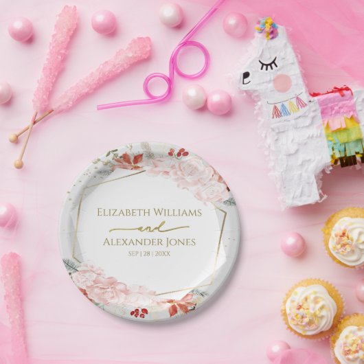 Winter bruiloft papier Bord vergulde Waterverf (Feest)