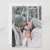 Winter bruiloft pijnboom meer grijs groen kunst fo kaart (Achterkant)