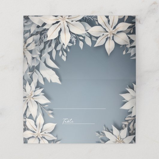 Winter bruiloft plaats kaart plaatskaartje (Buitenkant ongevouwen)