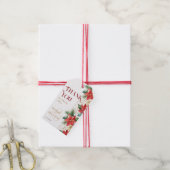 Winter bruiloft poinsettia gouden sjabloon cadeaulabel (Met Touw)