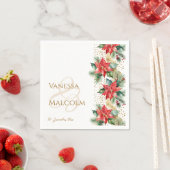 Winter bruiloft poinsettia gouden sjabloon servet (Insitu)