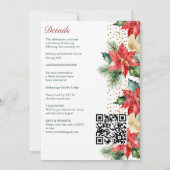 Winter bruiloft poinsettia pijnboom allemaal in éé kaart (Achterkant)