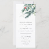 Winter bruiloft programma, vakantie bruiloft brief (Voorkant)