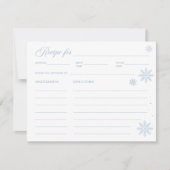Winter Bruiloft Recept Kaart (Voorkant)