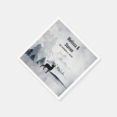 Winter bruiloft rendieren rustieke grijze Waterver Servet (Hoek)