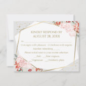 Winter bruiloft RSVP behuizing Kaart verguld (Voorkant)