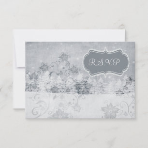 Winter bruiloft RSVP kaarten standaard 3,5 x 5 Kaartje