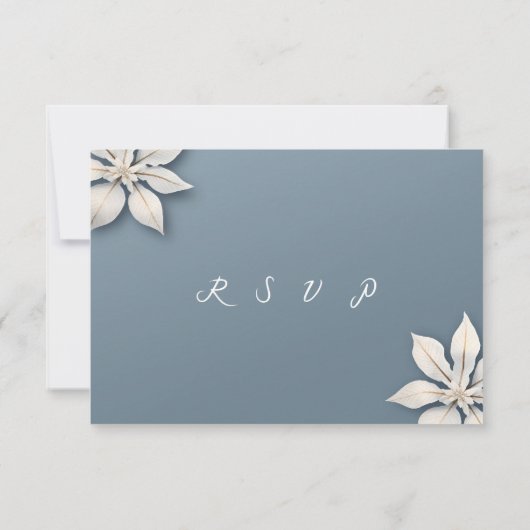 Winter bruiloft RSVP w maaltijd keuzes (Achterkant)