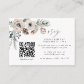 Winter Bruiloft Rustiek Wit QR Code Bruiloft RSVP Informatiekaartje (Voorkant)