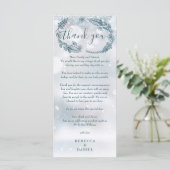 Winter Bruiloft Rustieke Bloemige Dankkaart Menu (Staand voorkant)