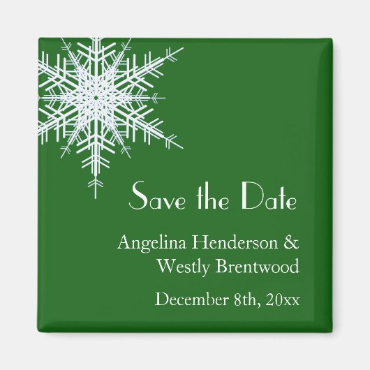 Winter Bruiloft Save the Date Magneet (Voorkant)