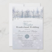 Winter bruiloft sneeuw boom uitnodiging (Voorkant)