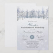 Winter bruiloft sneeuw boom uitnodiging (Voorkant / Achterkant)