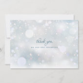 Winter Bruiloft Sneeuwvlokken Elegant Modern Bedankkaart (Voorkant)