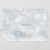 Winter Bruiloft Sneeuwvlokken Elegant Modern Bedankkaart (Voorkant / Achterkant)