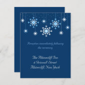 Winter Bruiloft Sneeuwvlokken Ontvangstkaart Kaart (Voorkant / Achterkant)