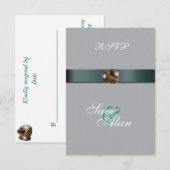 Winter Bruiloft Sneeuwvlokken Pinecones RSVP Kaartje (Voorkant / Achterkant)