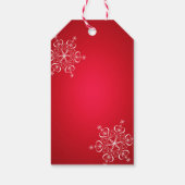 Winter bruiloft sneeuwvlokken rood cadeaulabel (Achterkant)