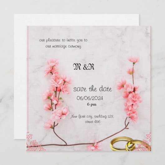 Winter bruiloft uitnodiging (Voorkant / Achterkant)