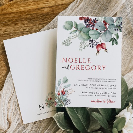 Winter bruiloft uitnodiging Eucalyptus Botanical
