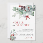 Winter bruiloft uitnodiging Eucalyptus Botanical (Voorkant)