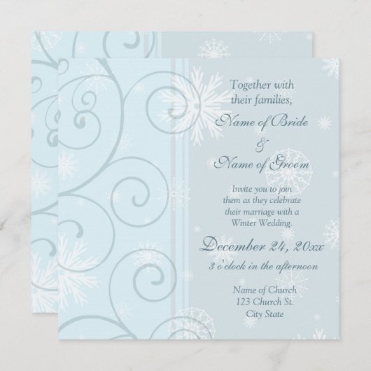 Winter bruiloft uitnodiging fotokaarten (Voorkant / Achterkant)