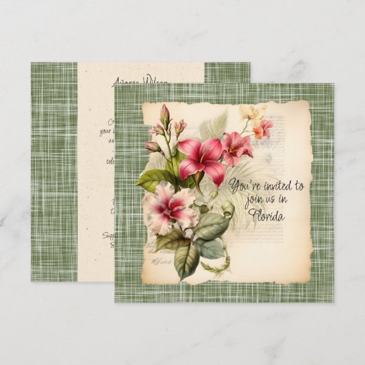 Winter bruiloft uitnodiging in Florida (Voorkant / Achterkant)