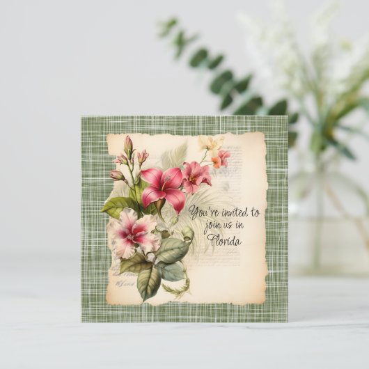 Winter bruiloft uitnodiging in Florida (Staand voorkant)