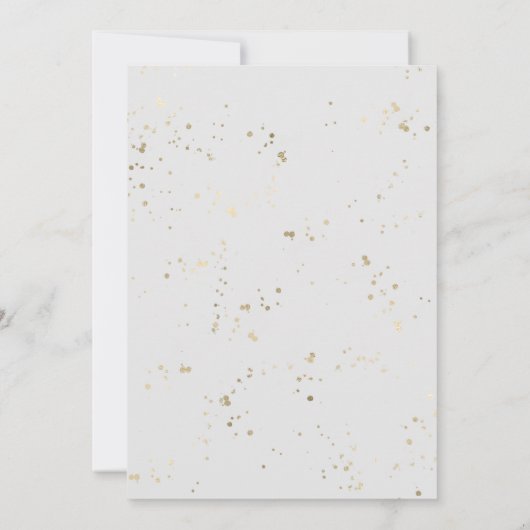 Winter bruiloft uitnodiging vergulde Waterverf Blo (Achterkant)