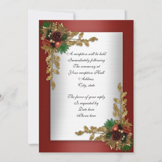 Winter bruiloft Vakantie stijl Kaart (Achterkant)