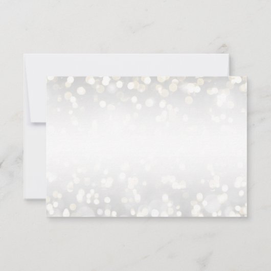 Winter Bruiloft Zilver en Gouden Sparkle RSVP Kaartje (Achterkant)