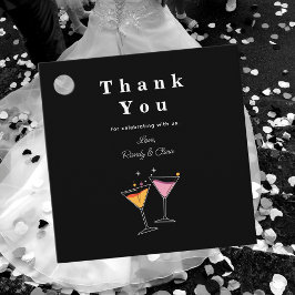 Winter bruiloft zwart-witte wijnfles bedankjes labels