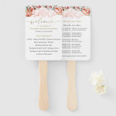 Winter bruiloftceremonie programma vergulde bloeme handwaaier (Voorkant en achterkant)