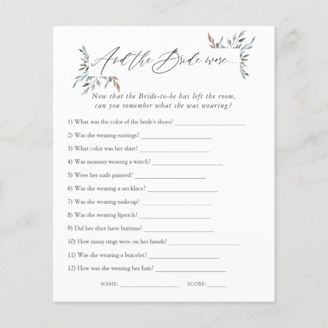 Winter Bruiloftspel met Groene Decor (Voorkant)