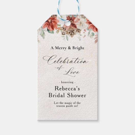 Winter Bruiloftsshower Cadeautag Cadeaulabel (Voorkant)