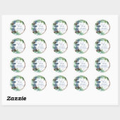 Winter bruiloftsshower waterverf dennenkrans cadea ronde sticker (Vel)