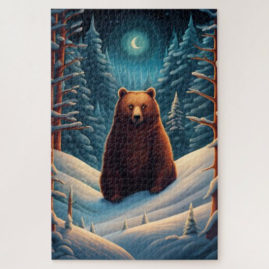Winter Bruin Beer Puzzel (Verticaal)