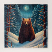 Winter Bruin Beer Puzzel Legpuzzel (Verticaal)