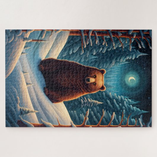 Winter Bruin Beer Puzzel Legpuzzel (Horizontaal)