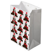 Winter Bruine Beer Midden Geschenkentas  Medium Cadeauzakje (Voorkant Gekanteld)