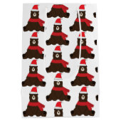 Winter Bruine Beer Zak Medium Geschenk  Medium Cadeauzakje (Achterkant)