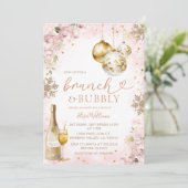 Winter Brunch en Bubble Champagne Vrijgezellenfees Kaart (Staand voorkant)