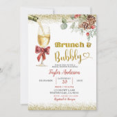 Winter Brunch en Bubble Champagne Vrijgezellenfees Kaart (Voorkant)